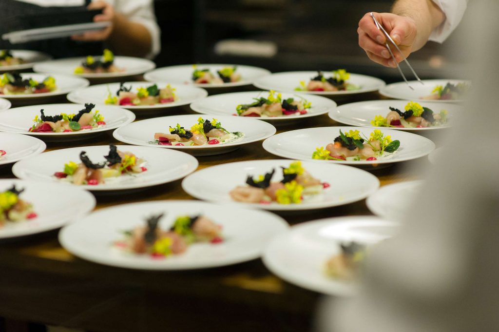 Plating Dishes for Catered Dinner